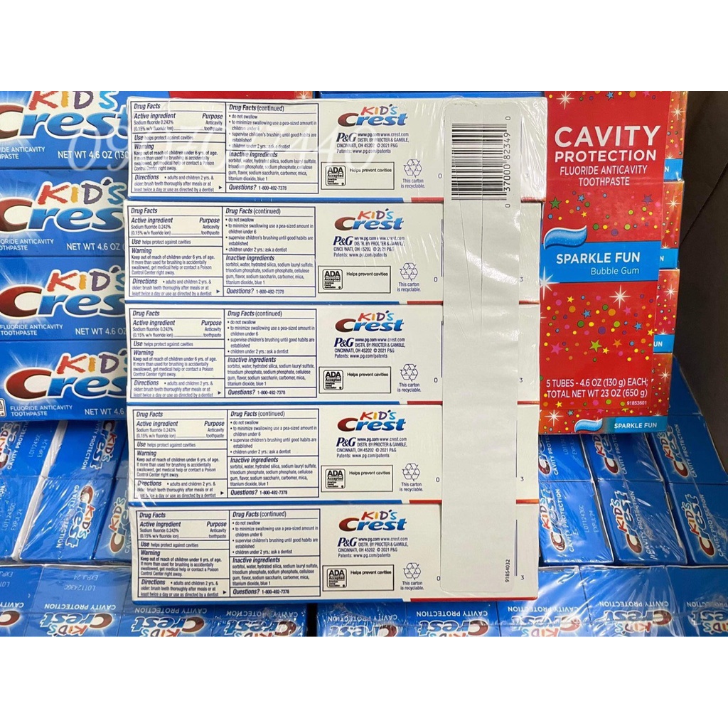 Kem đánh răng trẻ em Crest Kids Cavity Protection chống sâu răng, bảo vệ khoang miệng - EDS Hàng Mỹ