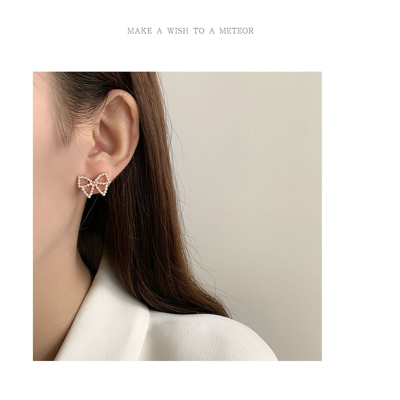 Khuyên Tai Dạng Móc Hình Cánh Bướm Đính Ngọc Trai Nhân Tạo Phong Cách Hàn Quốc Hàng Mới 2023 Dành Cho Bạn Nữ