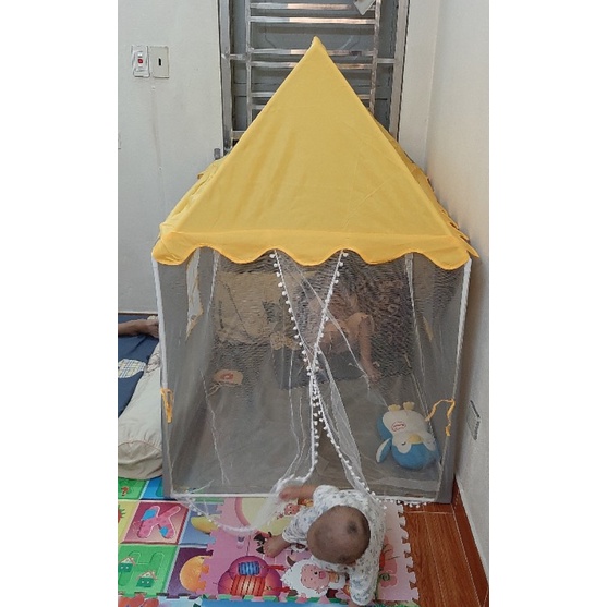 Lều Công Chúa S5 Khung bền chắc, vải rèm đẹp bé thích mê ly - KÈM PHỤ KIỆN ( thảm+ đèn tròn )