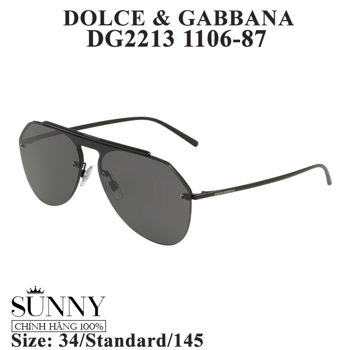 Kính mát chính hãng Dolce Gabbana DG2213 màu sắc thời trang, thiết kế dễ đeo bảo vệ mắt