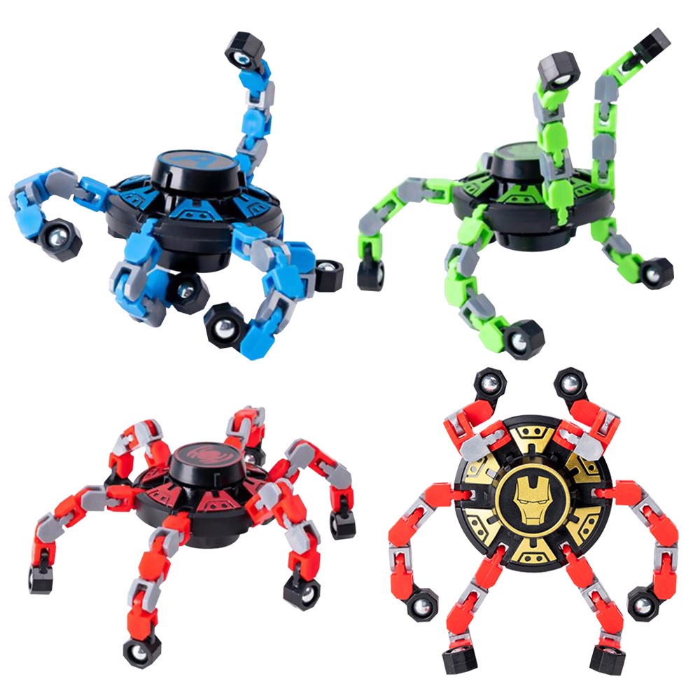 [Có Đèn] Con Quay Đồ Chơi Spinner Robot Biến Hình Thông Minh Cho Bé Fidget Spinner DIY Toy