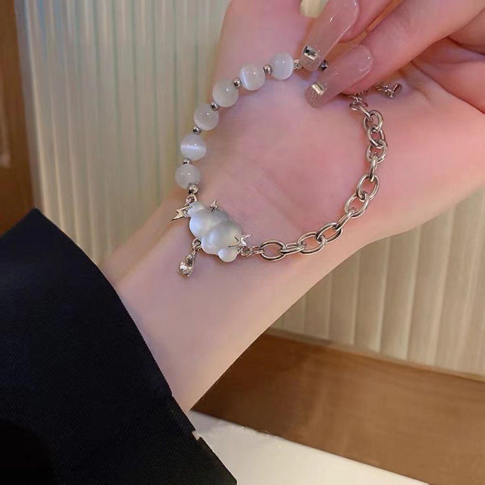 Khuyên Tai Dạng Chuỗi Hạt Hình Đám Mây Dễ Thương Phong Cách Vintage