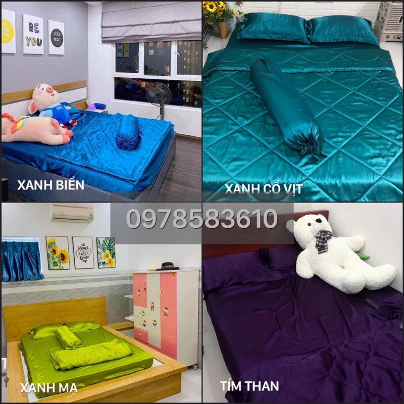 BỘ GA Giường 4món PHI LỤA 1M6, 1M8
