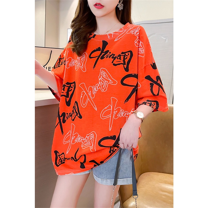Cotton T-shirt Summer fashion cartoon print for men and women
