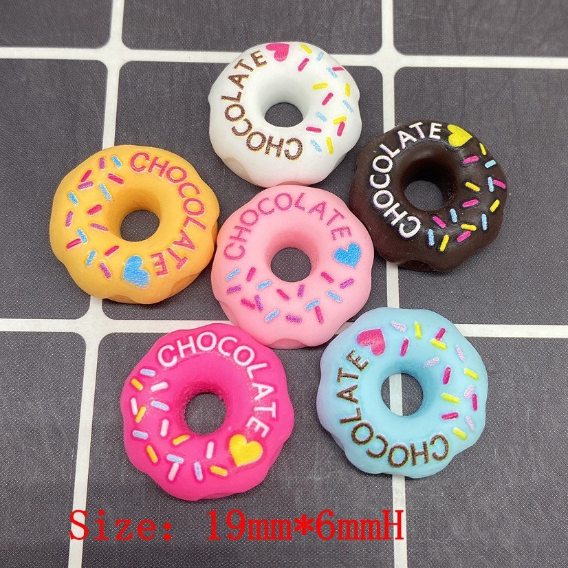 Charm (C357) slime/ Dụng Cụ Charm Trang Trí [Ko Keo &amp; Nút] Hình Bánh Donut Chocolate