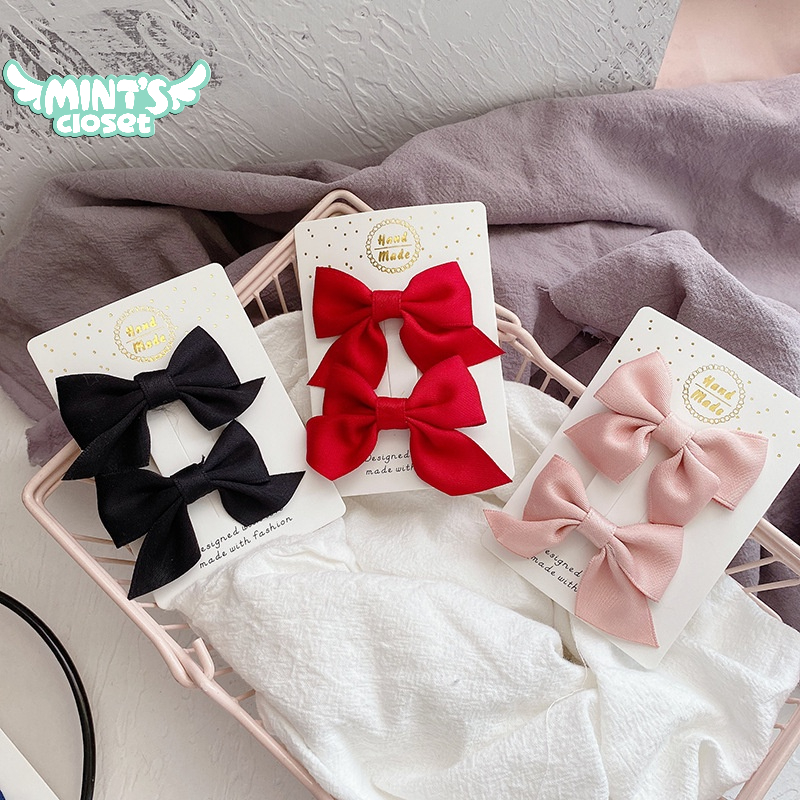 Set 2 kẹp hình nơ nhiều màu cho bé gái MINTSCLOSET Mint's Closet - PK8310