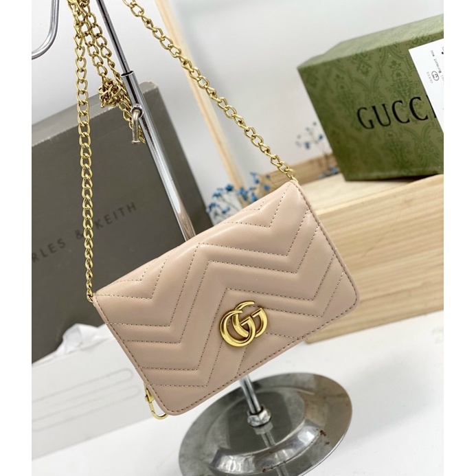 Túi GC marmont màu nude fullbox size 18cm