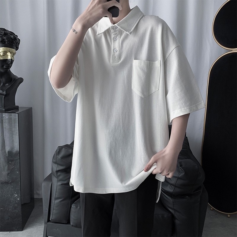 Áo polo nam nữ dáng siêu rộng - áo thun có cổ form to bigsize - A1- trẻ trung - phong cách bụi-A1 - Hàng mới về