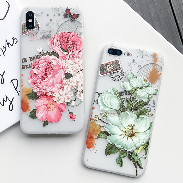 Ốp lưng iphone 12 Hoa hồng và Hoa trà 6/6s/7/7plus/8plus/x/xr/xs max/11//11promax a37 & a01a - Shine Case