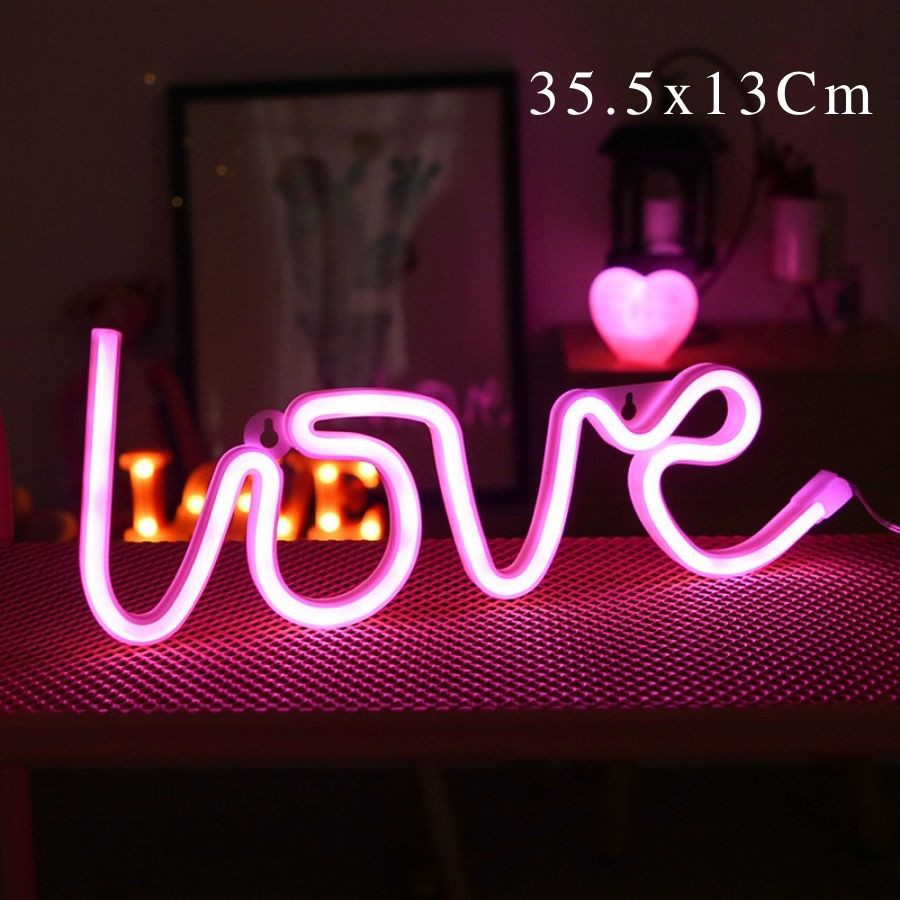 Đèn led NEON treo tường ,decor phòng ngủ dùng pin và USB, đèn trang trí phòng ngủ đẹp