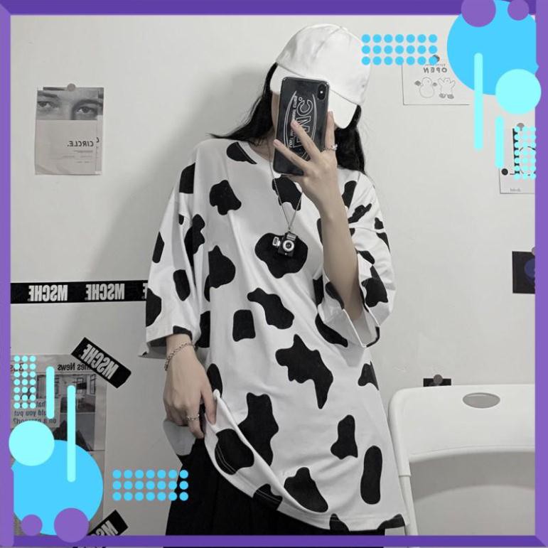 Áo thun bò sữa tay lỡ, form rộng Unisex A244