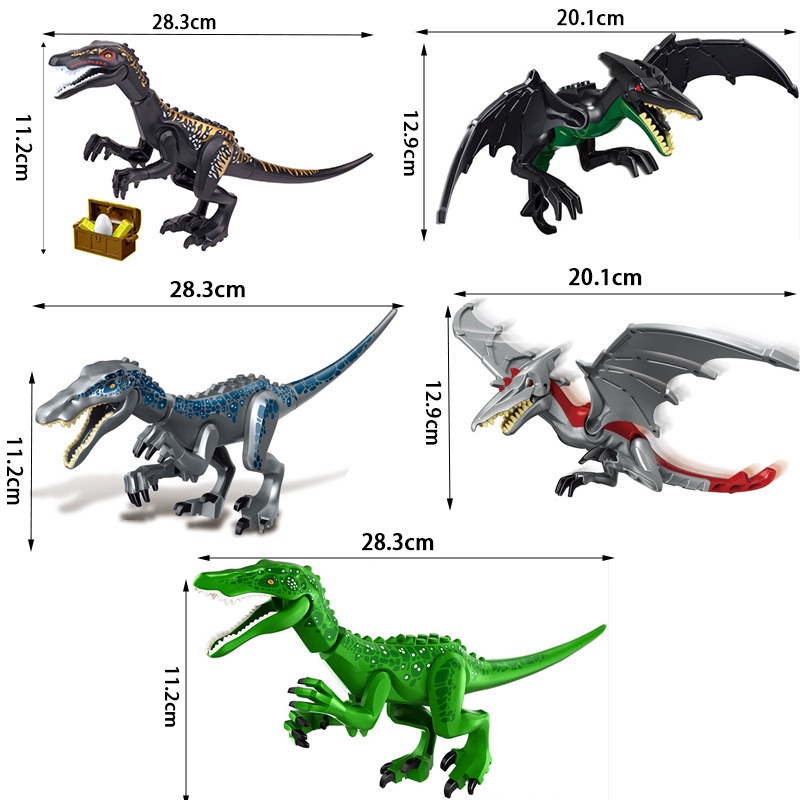 5styles Jurassic Park Dinosaur Baryonyx Figures Building Blocks Toy Assemble Kids Toys