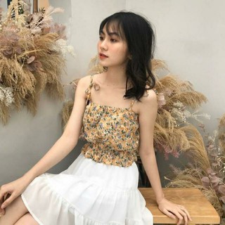 Áo 2 dây croptop hoa nhí