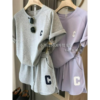 Quần áo bé gái#家居服#睡衣 Phong Cách Mới Mùa Hè Quần Ngắn Tay Phù Hợp Với Bộ Đồ Ngủ Nữ Có Thể Mặc Bên Ngoài Thường Ngày Kích Thước Lớn Thể Thao Loungewear Bộ Đồ Hai Mảnh