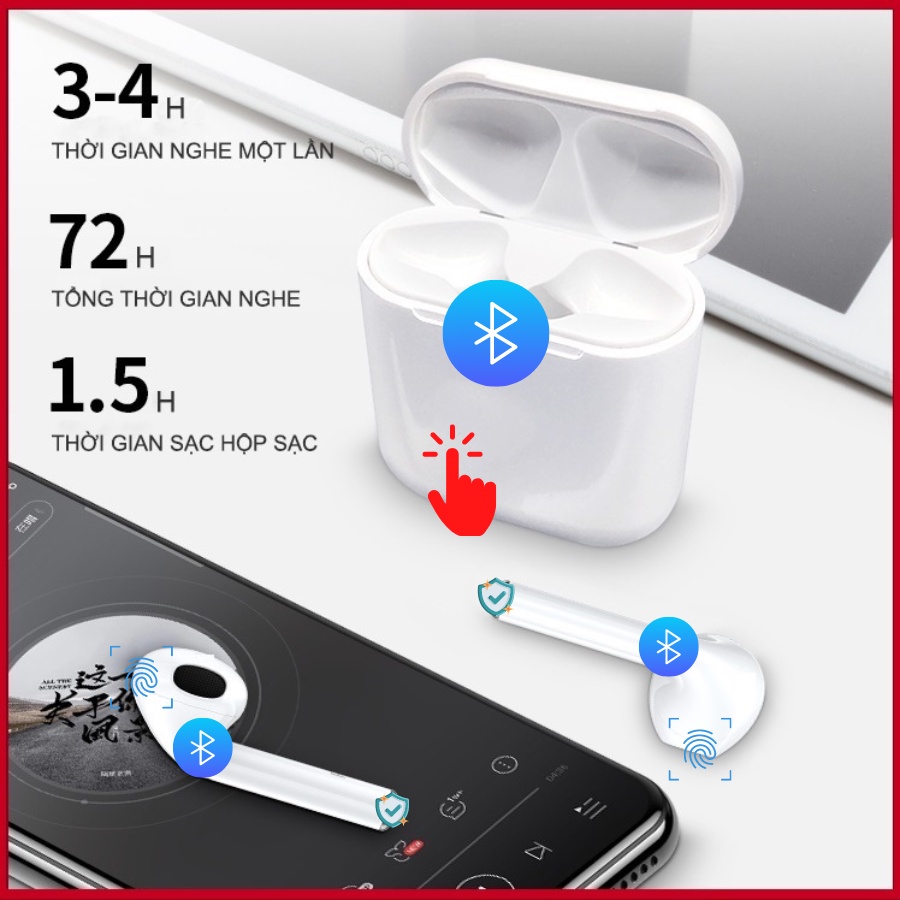 Tai Nghe Bluetooth J12 TWS 5.0 Có Micro Không Dây Nghe Gọi Thanh Sống Động Kết Nối Mạnh Mẽ - J12_Trang-Lequanghuylppoy