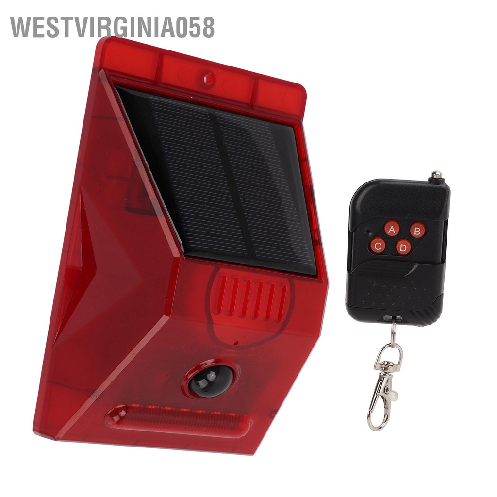 Westvirginia058 Ánh sáng âm thanh Đèn báo động Điều khiển từ xa sử dụng năng lượng mặt trời Chống trộm IP65 nước cho Nhà nuôi cá