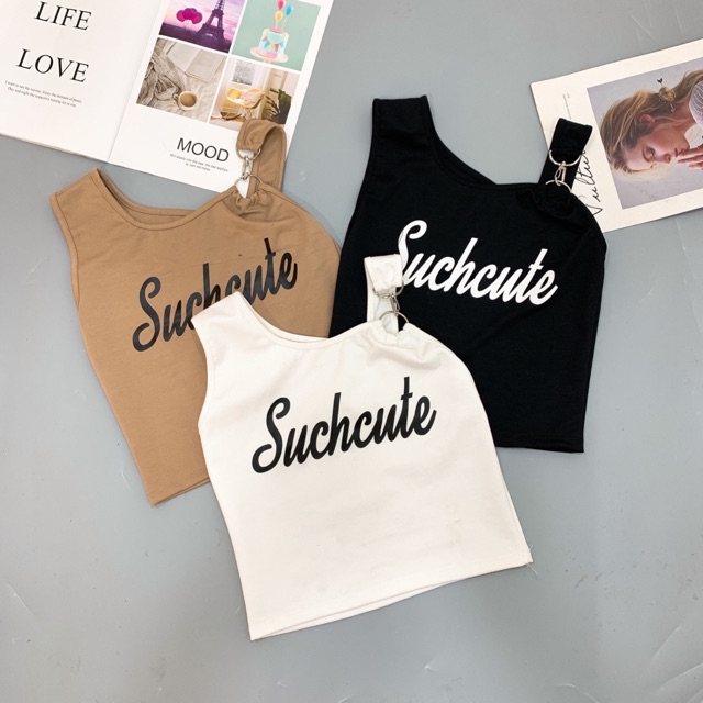 áo croptop lệch vai phối khoen kx