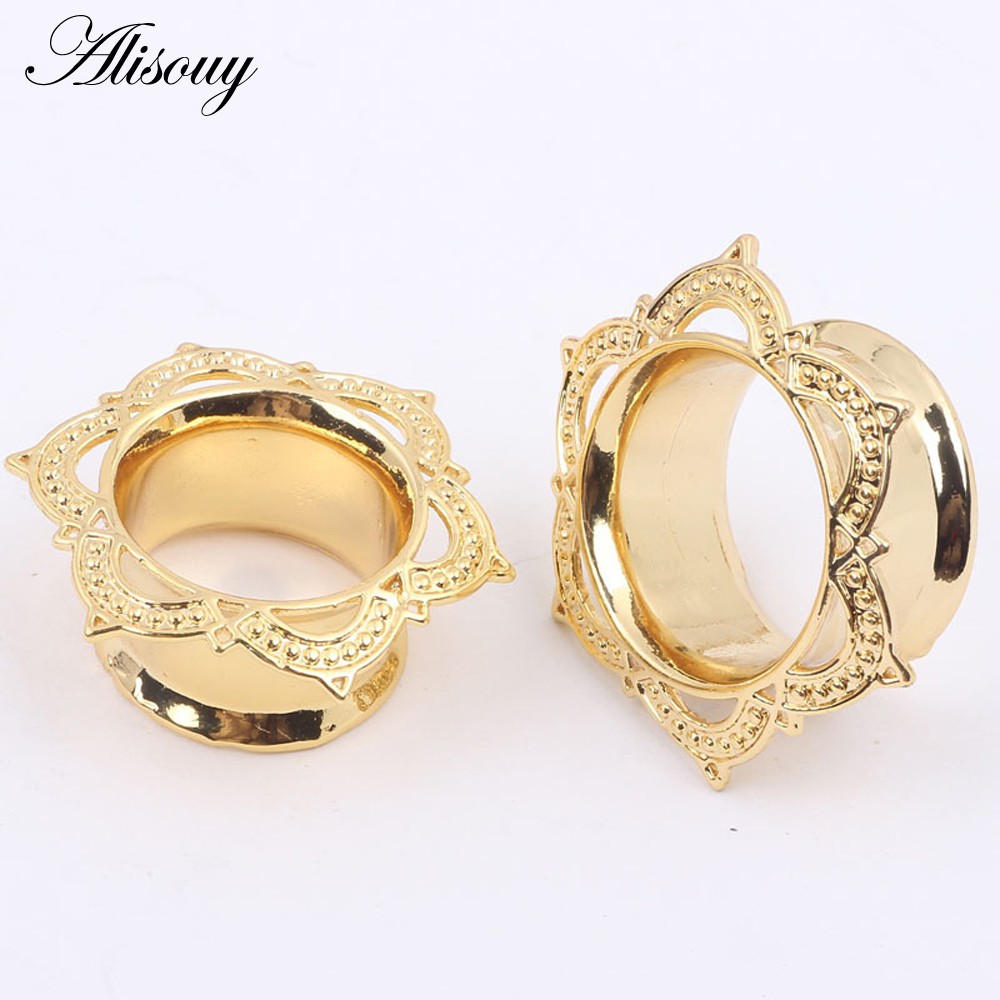 Alisouy 1 Cặp Nút Bịt Tai Bằng Đồng Thau Màu Trắng Kích Thước 6-16mm