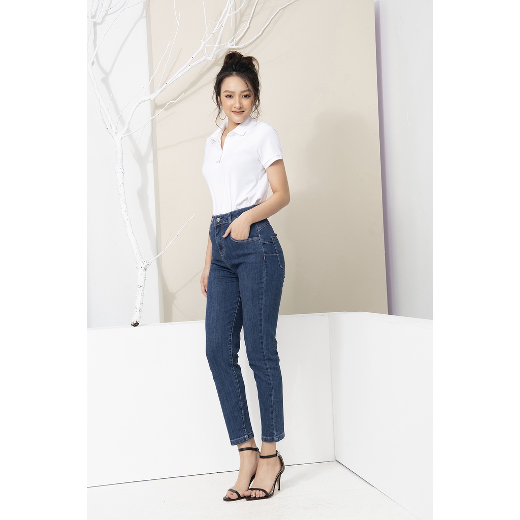 Quần jeans nữ ống đứng dáng baggy Luperi cạp vừa trẻ trung chất jean thun co giãn tốt năng động thời trang LFQJ161