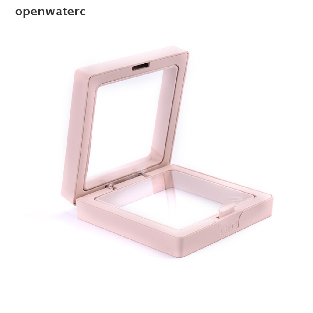 openwaterc PE Film Brooch Coin Gems Jewelry Dustproof Suspended Floating Ring Storage Box vn