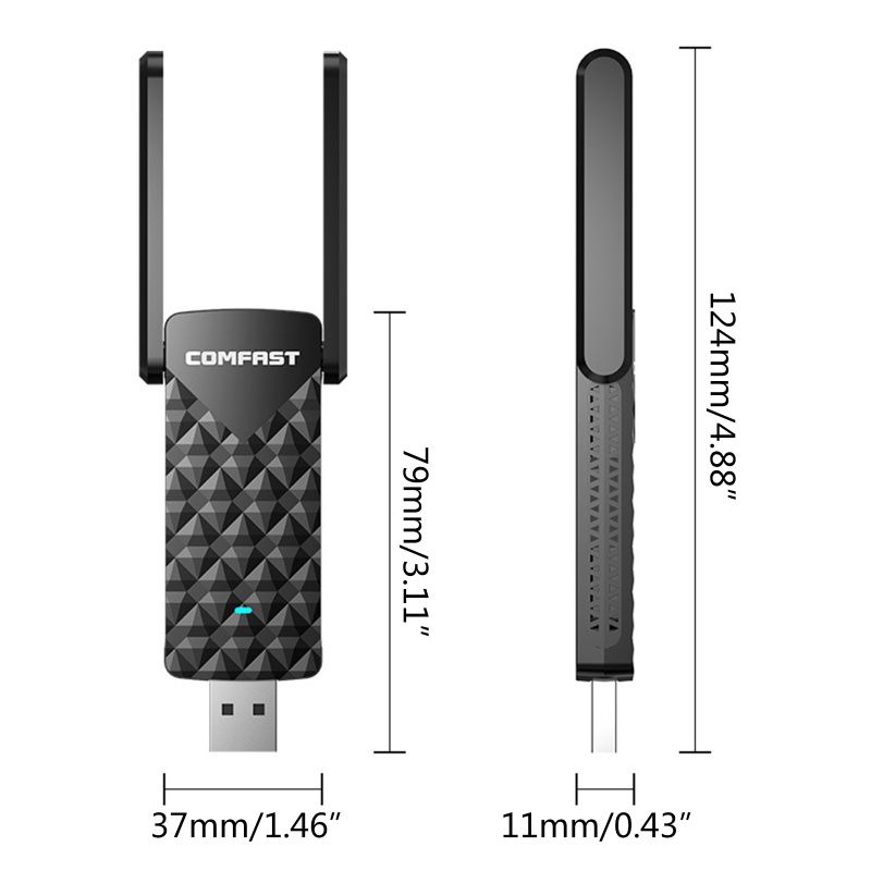 Thẻ Mạng Wifi Không Dây 2.4G + Mô Đun 1200Mbps Băng Tần Kép 5G