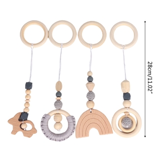 Set 4 Đồ Chơi Gỗ Treo Xe Đẩy Em Bé