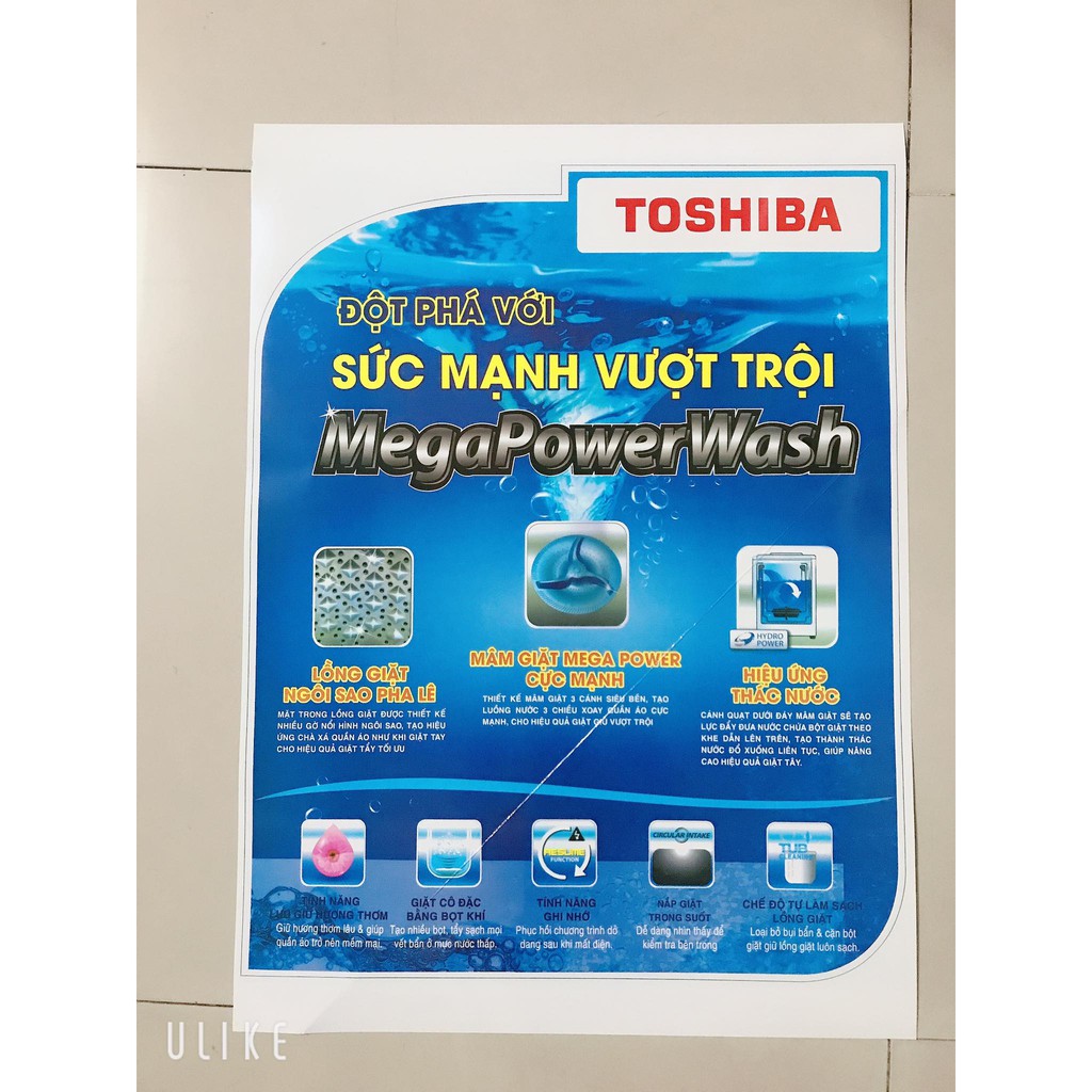 Miếng Dán/Tem Dán Máy Giặt TOSHIBA (mẫu 6)
