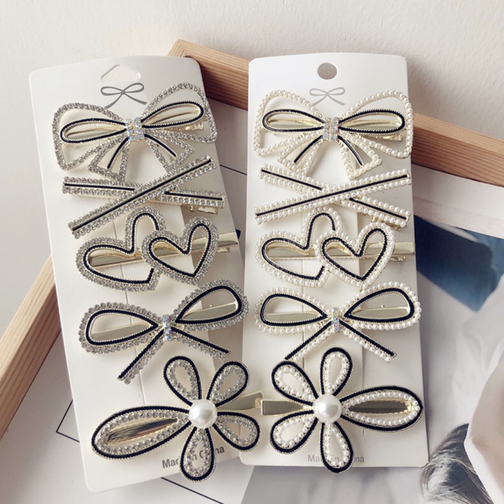 Kẹp tóc mỏ vịt đính hạt mini xinh xắn DTOnline (nhiều mẫu)