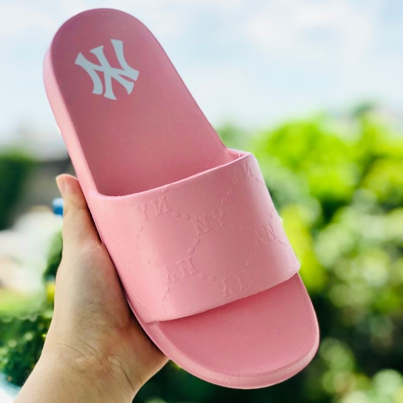 Dép unisex 𝐌𝐋𝐁 ❤️FREESHIP + Hộp❤️ dép đúc mlb monogram ny bóng chày quai ngang thể thao nam nữ in nổi NY xịn, hồng