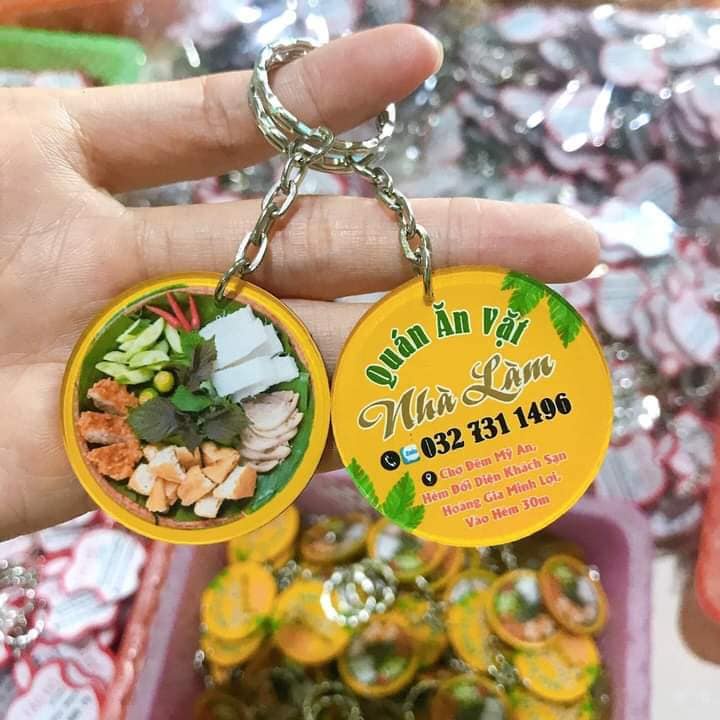 Combo 50 móc khoá in hình logo thương hiệu thiết kế theo yêu cầu