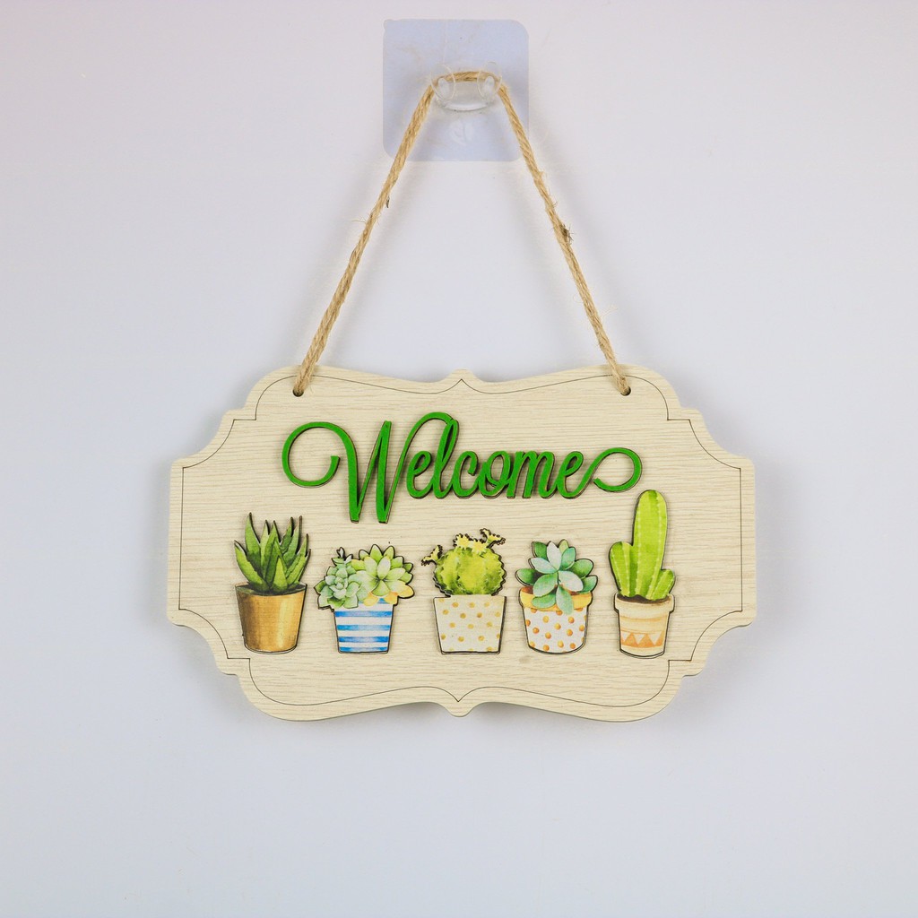 Bảng gỗ trang trí WELCOME