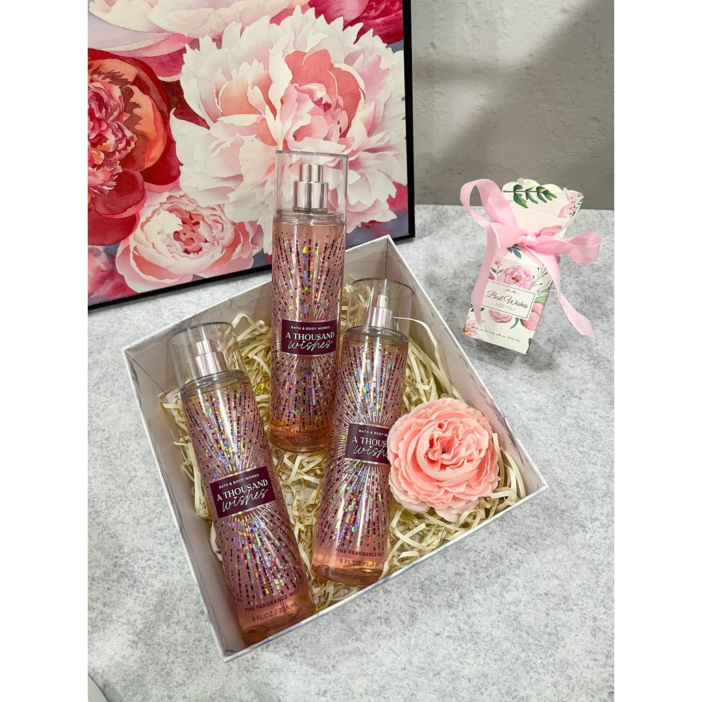 Hàng Mỹ- Có check AuthXịt thơm toàn thân Bath &amp; Body Works A Thousand Wishes Hương Thơm Ngào Ngạt Chai 236ml