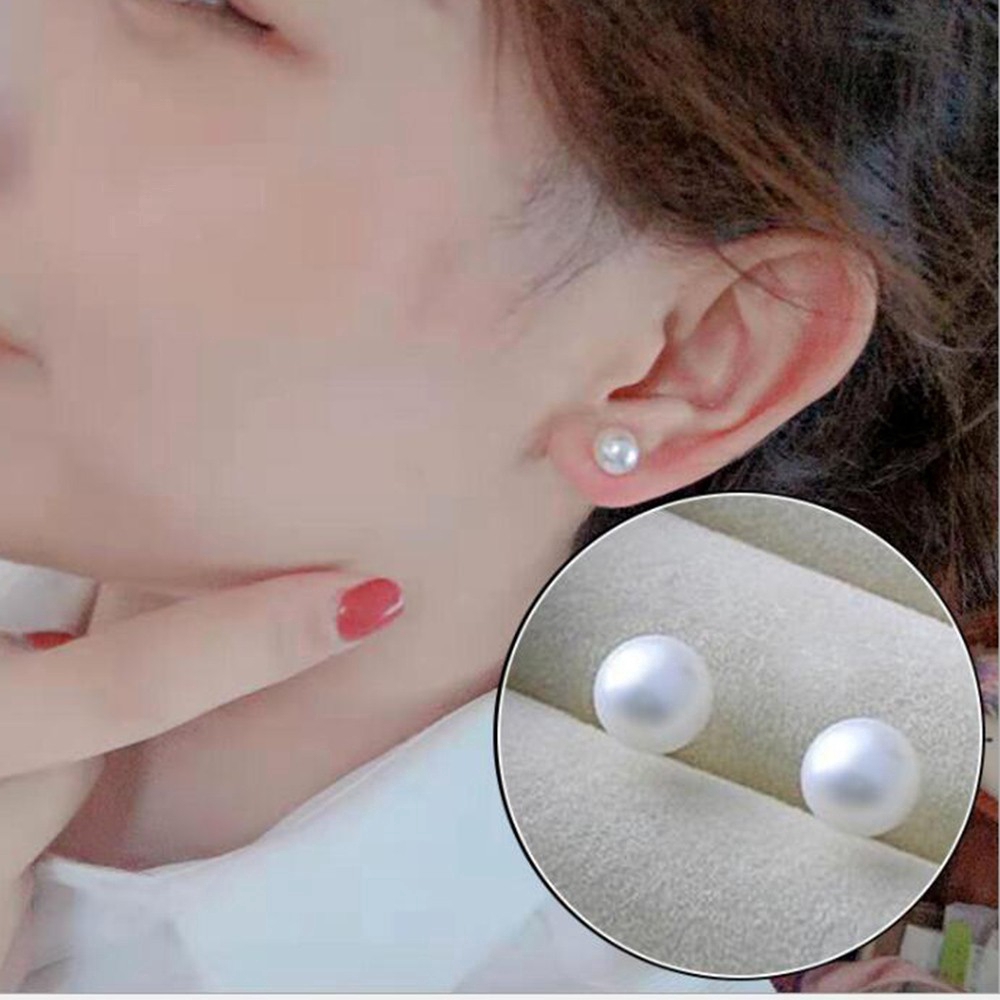 Khuyên tai ngọc trai giả phong cách Hàn Quốc