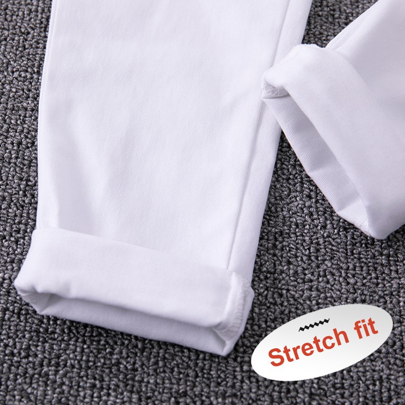 Quần dài cotton màu trơn đơn giản thời trang cho bé trai