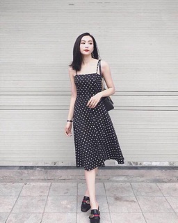 Váy cúp ngực chấm bi