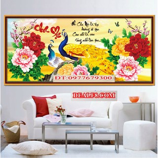 Tranh đính đá cao cấp cha mẹ df310 Kích thước: 110*50cm