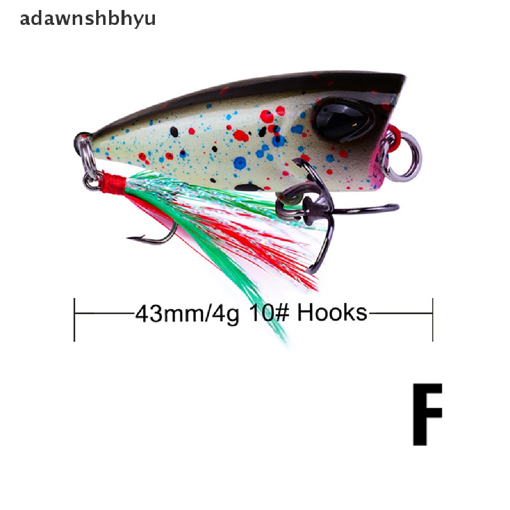 adawnshbhyu 4.3cm/4g mini popper lure trout lures ultralight fishing lure topwater Crankbait VN