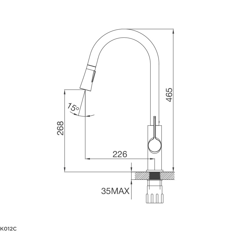 Vòi Rửa Chén Malloca K012C - Có Dây Rút - 2 Nguồn Nóng Lạnh