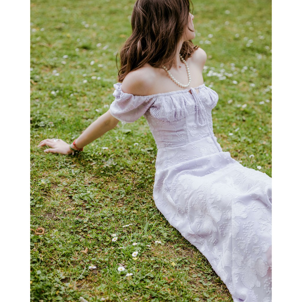 Đầm dài trễ vai dáng ôm Our new song màu Lilac - DEVONS STUDIO | BigBuy360 - bigbuy360.vn