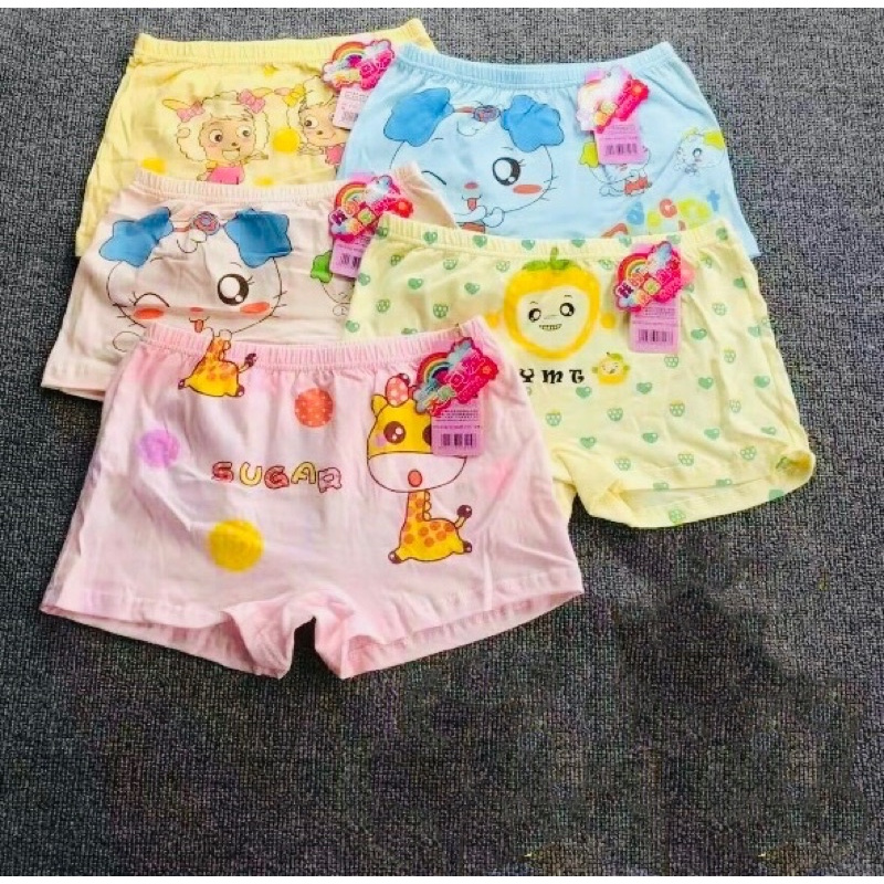 Set 5 Quần Lót Đùi Cho Bé Gái 100% Cotton Bao Đẹp