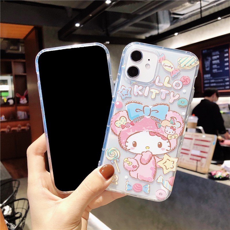 Ốp điện thoại mềm họa tiết Hello Kitty cho iPhone 12 Pro Max 7 8 Plus Se 2020 11 Pro Max X Xr Xs Max 8Plus 7Plus