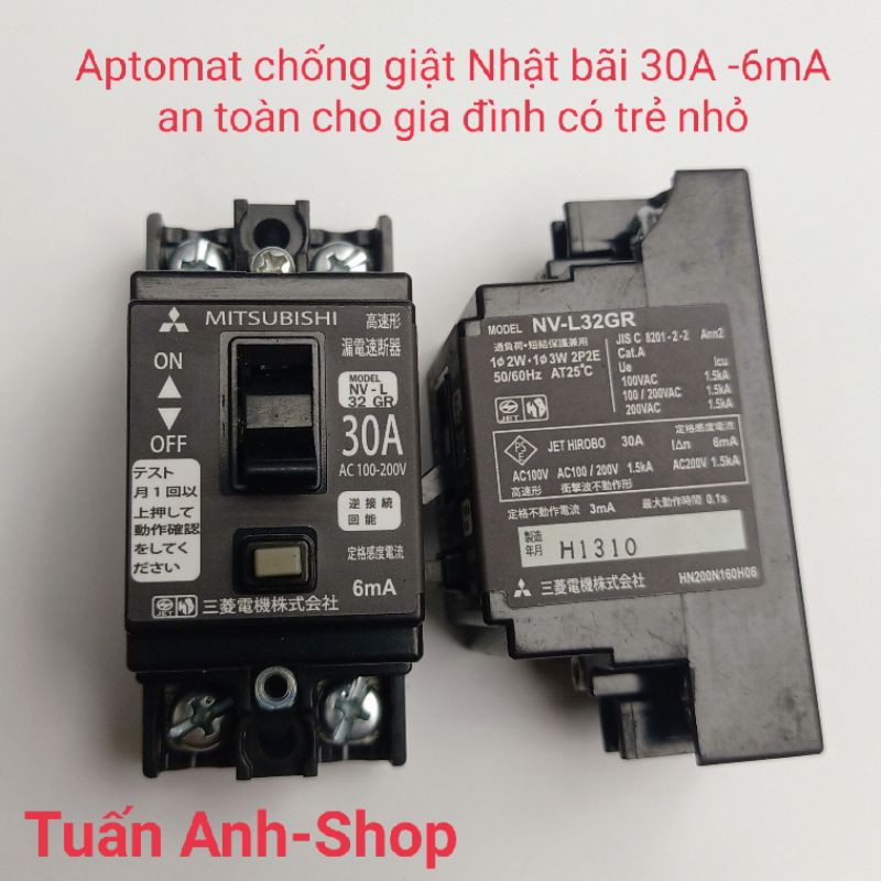 CB chống giật nhật 30A-6mA siêu nhạy an toàn cho trẻ nhỏ