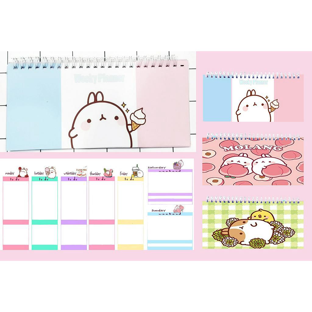Sổ kế hoạch tuần molang hoạt hình WPI7 Weekly Planner 52 trang