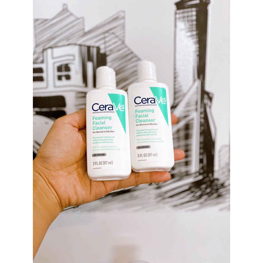 Sữa rửa mặt Cerave cho da thường - dầu Foaming Facial Cleanser 355ml