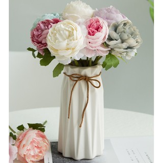 Bình hoa, lọ cắm gốm sứ thiết kế đẹp 19cm màu hồng PT061