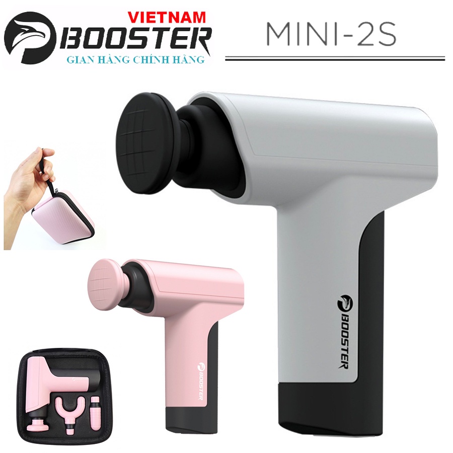 Máy Massage Gun Cầm Tay Mini Booster 2S - 3 Đầu, Công Suất 45W - Chính Hãng