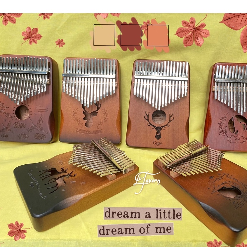 Đàn kalimba chính hãng CEGA 17 phím chính hãng âm to vang màu nâu xanh freeship