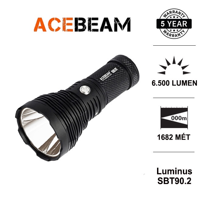 Đèn pin chiếu xa ACEBEAM K65GT sáng 6500 lumen xa 1682m led Luminus SBT-90 dùng 4 pin 18650 (K kèm theo) Đèn &amp; Đèn pin