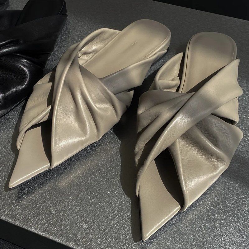 Giày Muller Mũi Nhọn Hở Ngón Phong Cách Thời Trang Xuân Hè Mới 2022