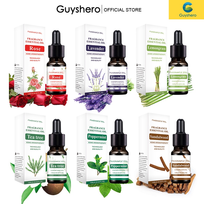 Tinh dầu thơm thiên nhiên GUYSHERO thể tích 10ml chiết xuất từ thực vật với mùi hương tùy chọn